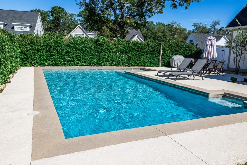 rectangular new swimming pool